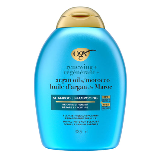 OGX Renewing + Argan Oil of Morocco Hydrating Hair Shampoo, Cold-Pressed Argan Oil to Help Moisturize, Soften & Strengthen Hair, Paraben-Free with Sulfate-Free Surfactants, 13 Fl Oz