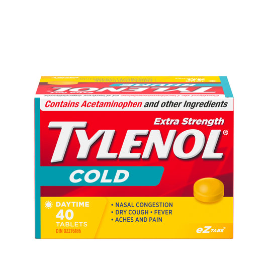 TYLENOL Extra Strength Cold eZ Tabs, Relieves Cold symptoms, Daytime, 40ct