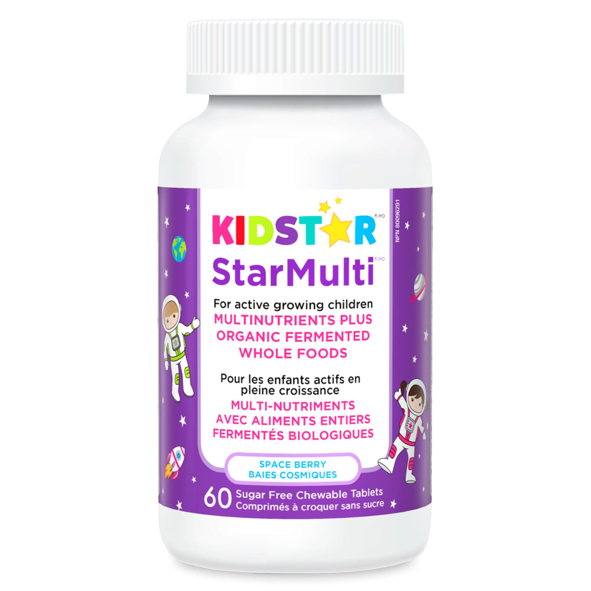 KidStar Nutrients Star Multi Kids Vitamins — Kids Multivitamin with Iron — Toddler Vitamins & Childrens Multivitamins, Supports Bones, Teeth, Eyes & Immune Function — Space Berry, 60 Chewable Tablets