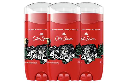 Old Spice Aluminum Free Deodorant for Men, Wolfthorn, 48 Hr. Protection, 85 g, Pack of 3