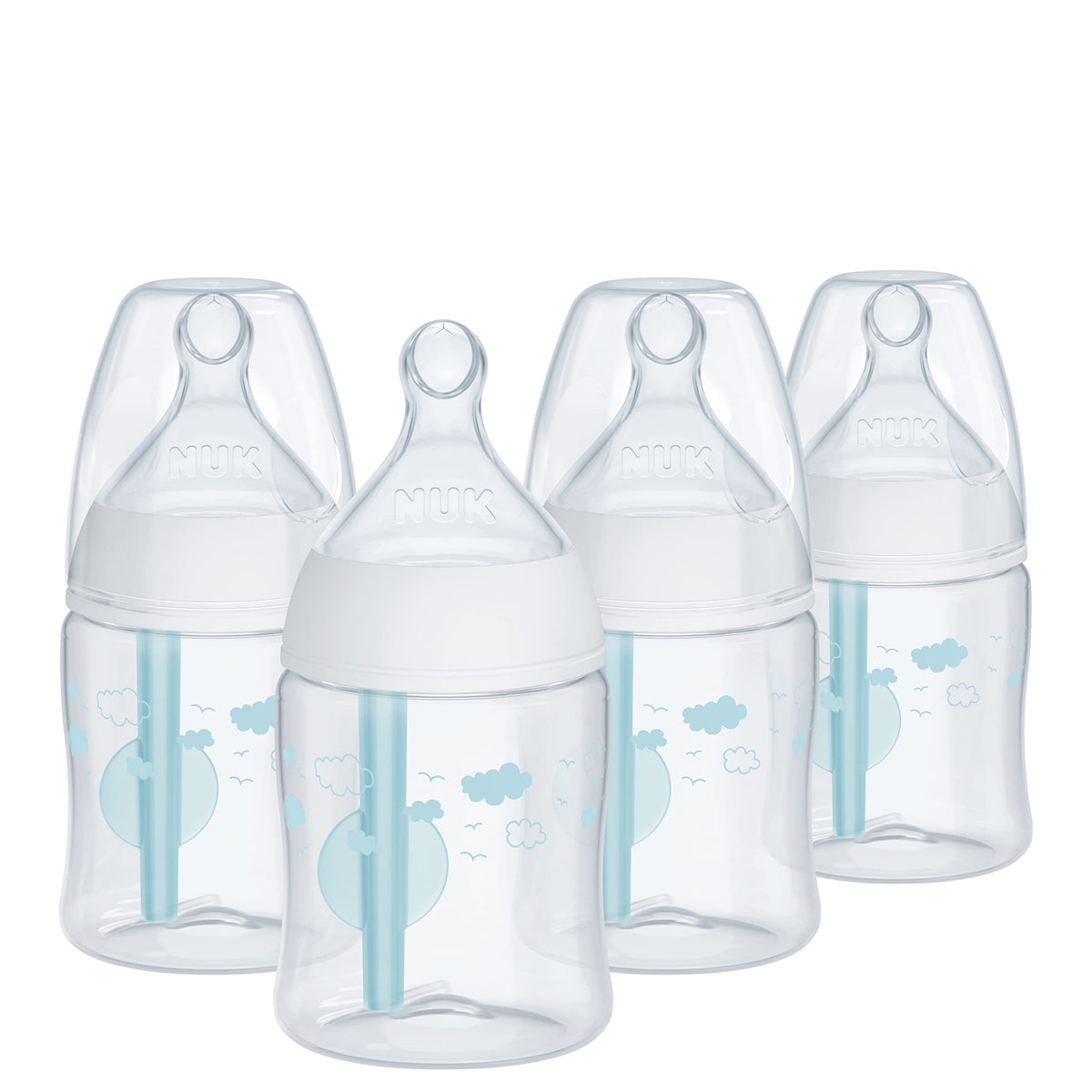NUK Smooth Flow Pro Anti-Colic Baby Bottle, 5 oz (150 mL), 4 Pack