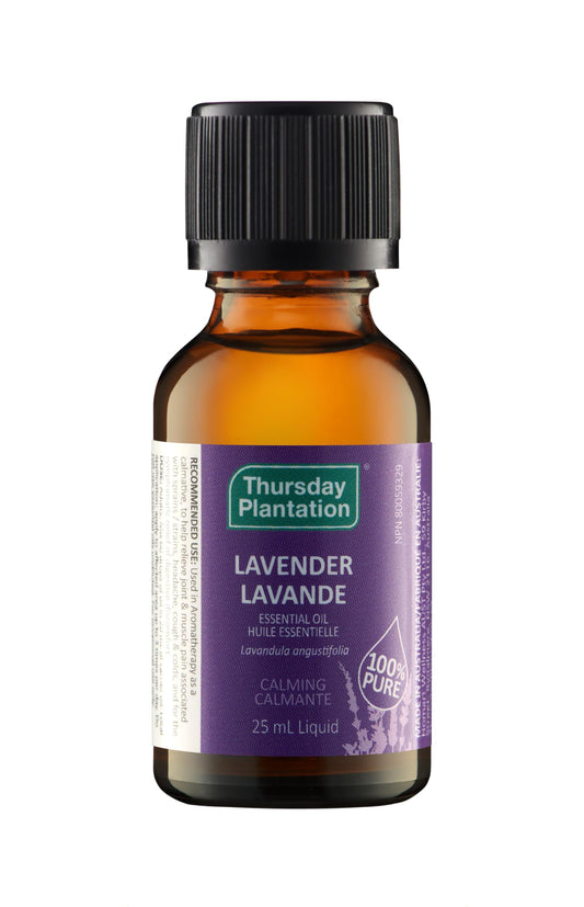 Thursday Plantation 100% Pure Lavender Essential Oil – Soothing & Gentle Support for Skin, Sleep, Headaches, Cough, Muscle & Joint Discomfort - 25mL