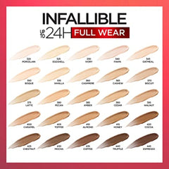 L’Oréal Paris Concealer Infallible Full Wear, One-Swipe Complete Coverage, Matte Finish, Longwear Up to 24hr - Chestnut, 10 mL