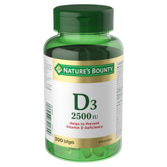 NATURE'S BOUNTY Vitamin D3, 2500 IU, Helps To Prevent Vitamin D Deficiency, 300 Softgels, 68.1 g