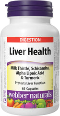 Webber Naturals Liver Health with Milk Thistle, Schisandra, Alpha Lipoic Acid & Turmeric, 65 Capsules