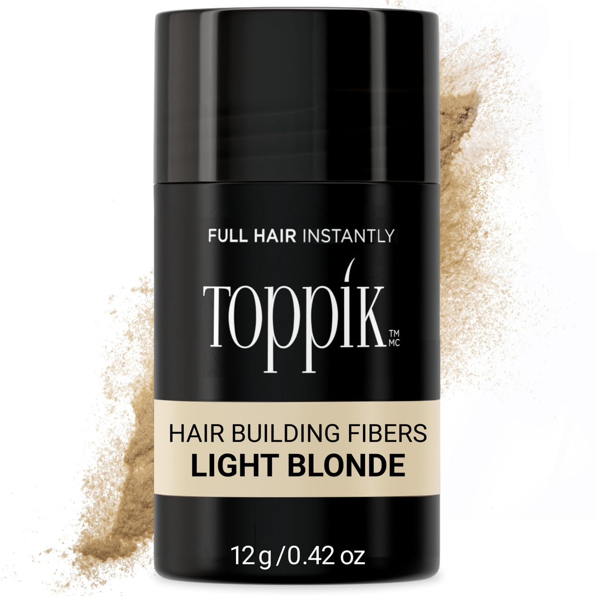 TOPPIK Hair Building Fibers for Instantly Fuller Hair, Light Blonde, 12 g, Fill In Fine or Thinning Hair, Instantly Thicker Looking Hair, 9 Shades for Men & Women
