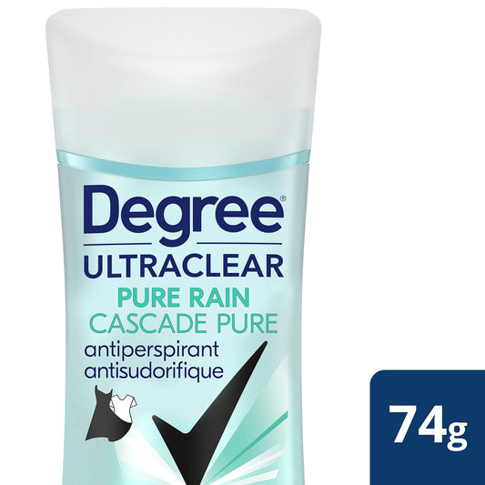 Degree UltraClear Black + White Antiperspirant Stick Deodorant for 72H Sweat & Odour Protection Pure Rain anti white marks and yellow stains 74 g