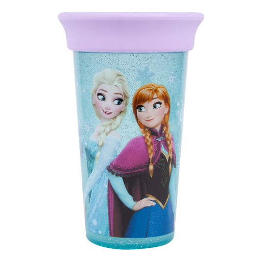 Frozen Sip Around Spoutless Cup - 2 Cups in 1 Spoutless for 360 Degrees of Sipping & Converts to Big Kid's Open Cup