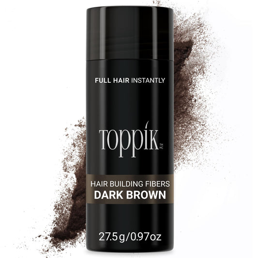 TOPPIK Hair Building Fibers for Instantly Fuller Hair, Dark Brown, 27.5 g, Fill In Fine or Thinning Hair, Instantly Thicker Looking Hair, Multiple Shades for Men & Women