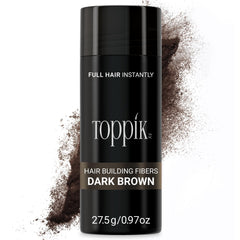 TOPPIK Hair Building Fibers for Instantly Fuller Hair, Dark Brown, 27.5 g, Fill In Fine or Thinning Hair, Instantly Thicker Looking Hair, Multiple Shades for Men & Women