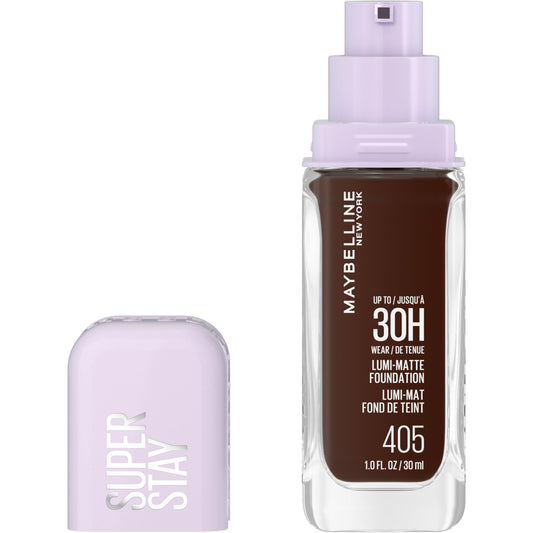 Maybelline New York Super Stay Lumi Matte Foundation, Up to 30H Wear, Luminous Matte, Buildable Coverage, Amino Acids, 405, 30 ml