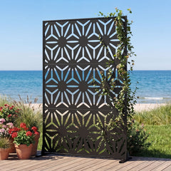 72 inchesH x 48 inchesW Freestanding Fence Panel with Stand and Expansion Bolts-Black