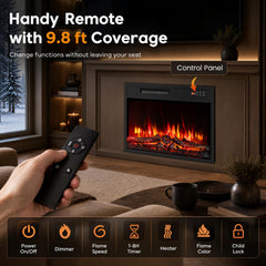 750/1500W Electric Fireplace Insert with Low Noise and Remote Control-23 inches