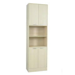 75 Inch Kitchen Pantry Cabinet Tall Cupboard with Doors and Shelves-Beige