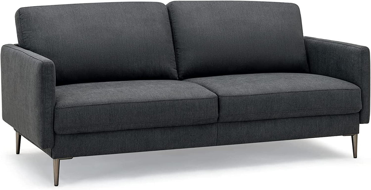 76.5 in Loveseat Sofa in Charcoal with 34.5 in Seats, CertiPUR-US Foam and a 103 Degree Backrest