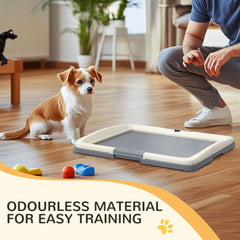 18" x 13" Pee Pad Holder, Dog Potty Tray for Indoor Outdoor, Easy to Clean Dog Training Toilet Pee Pad Tray, Grey