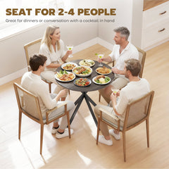 31.5" Industrial Round Dining Table - White Oak