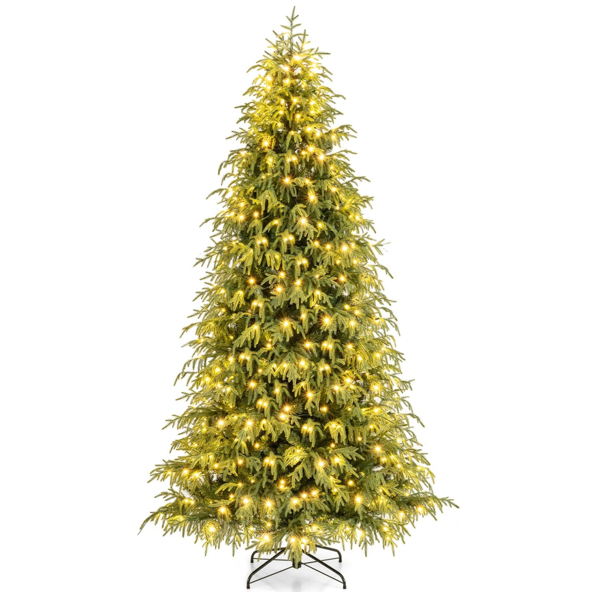 8 FT Pre-Lit Artificial Christmas Tree, Dual Layer TPE and PVC, 1470 Tips, 470 Warm White LEDs