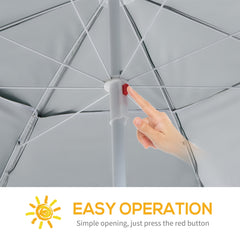 7.5FT 2-in-1 Umbrella Shelter with Carry Bag, Beach Sport Umbrella with Silver Coated UPF50+ UV Protection Dark Green