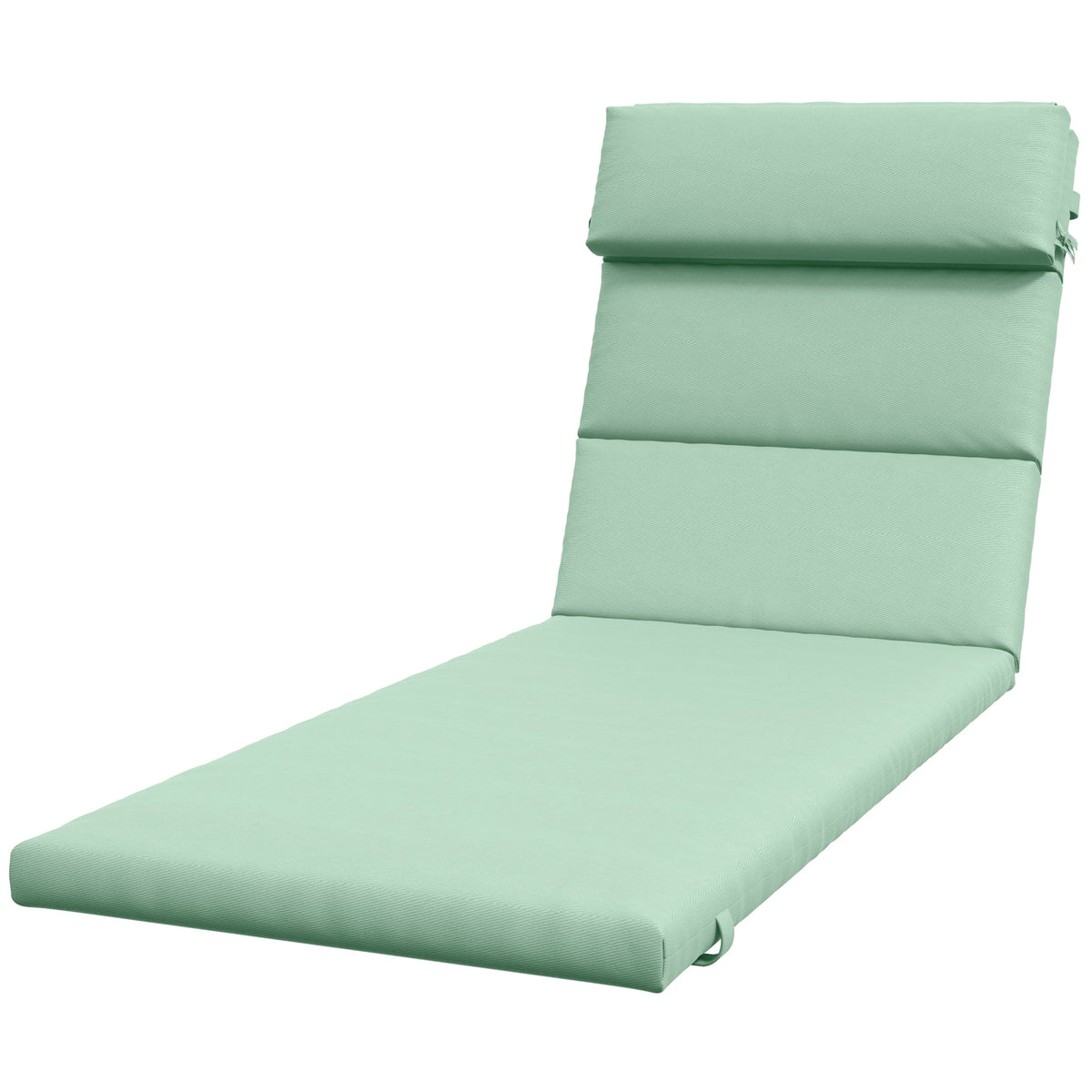 Patio Chaise Lounge Chair Cushion Replacement Sun Lounger Pads with Headrest and Ties, Beige