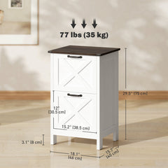 Vertical Filing Cabinet with 2 Drawers, Rustic Farmhouse Office Storage Cabinet for A4, Letter Size, Distressed Black