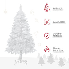 4ft Artificial Christmas Tree with Pine Realistic Branches, Auto Open, for Indoor Decoration, White