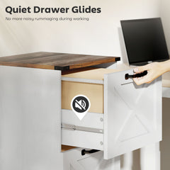 2 Drawer File Cabinet with Silent Slides, Vertical Farmhouse Filing Cabinet Fits Letter/A4 Size Home Office, Black