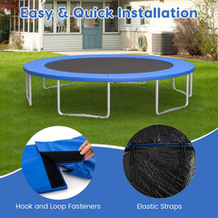 8-16 FT Trampoline Pad Replacement Safety Pad with Fixing Straps (Blue)-14ft