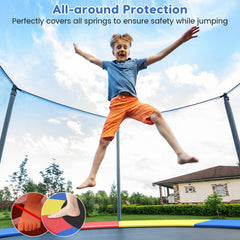 8-16 FT Trampoline Pad Replacement Safety Pad with Fixing Straps (Multicolor)-14 ft