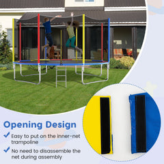 8-16 FT Trampoline Pad Replacement Safety Pad with Fixing Straps (Multicolor)-14 ft