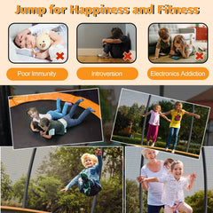 8 Feet ASTM Approved Recreational Trampoline with Ladder-Orange