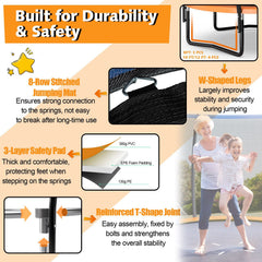8 Feet ASTM Approved Recreational Trampoline with Ladder-Orange