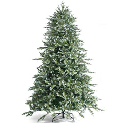 8 FT Hinged Artificial Spruce Christmas Tree with 1658 Mixed PE and PVC Tips, 5 FT Wide, Unlit