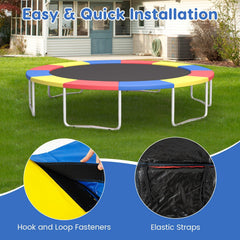 8 Feet Trampoline Pad Replacement Safety Pad with Fixing Straps (Multicolor)