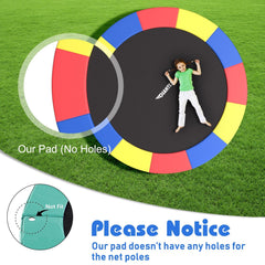 8 Feet Trampoline Spring Safety Cover without Holes-Multicolor