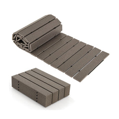 8 Ft Outdoor Garden Pathway Patio Roll Out Straight Walkways with Metal Wire Connection-S