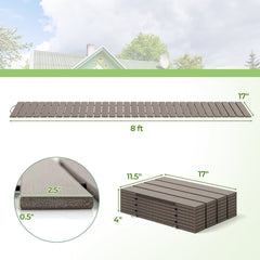 8 Ft Outdoor Garden Pathway Patio Roll Out Straight Walkways with Metal Wire Connection-S