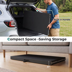 8 ft Portable Folding Table 350 LBS Fold-in-Half Table with HDPE Tabletop-Black