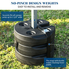 Set of 8 Canopy Weights 40lbs Weight Plate Kit with No-Pinch Design
