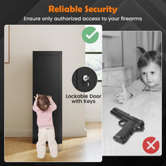 8 Rifle Safe Large Gun Cabinet with Storage Shelf-Black