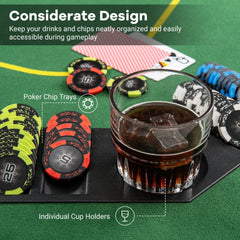 79 x 36 Inch 8-Player Foldable Poker Table Top with Carry Bag and Cup Holders