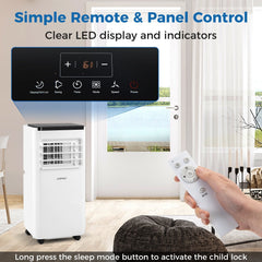 10000 BTU Portable Air Conditioner with Remote Control, 4 Modes, Cools up to 350 sq ft