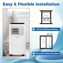 10000 BTU Portable Air Conditioner with Remote Control, 4 Modes, Cools up to 350 sq ft