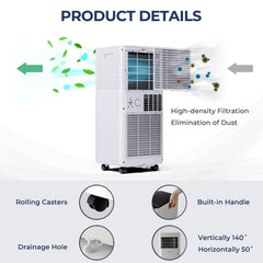 8000 BTU 3-in-1 Air Cooler with Dehumidifier and Fan Mode, Black, Cools 230 sq ft