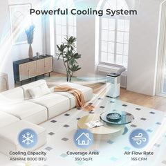 8000 BTU Portable Air Conditioner, 3 in 1 Floor AC Unit, 51 dB, 350 sq ft