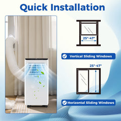 8000 BTU Portable Air Conditioner, 3 in 1 Floor AC Unit with Fan and Dehumidifier, 250 sq ft