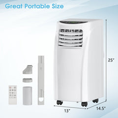 8000 BTU Portable Air Conditioner with Dehumidifier Function and Sleep Mode, 230 sq ft