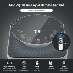 8000 BTU 3-in-1 Portable Air Conditioner with Remote Control, Gray, Cools 230 sq ft