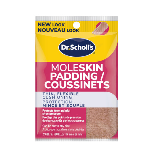 Dr. Scholl's Moleskin Plus Strips (4.13” x 3.35”,) // All-Day Pain Relief and Protection from Shoe Friction with Soft Padding That Conforms to the Foot and Can Be Cut To Any Size