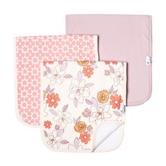 Baby Burp Cloth Large 21''x10'' Size Premium Absorbent Triple Layer 3-Pack Gift Set “Ferra” by Copper Pearl